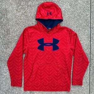 Like New Under Armour Red Athletic Hoodie Sweatshirt